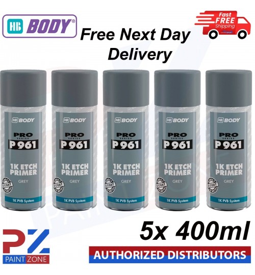 5X HB BODY P961 1K ETCH PRIMER AEROSOL 400ML - GREY